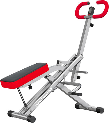 SogesPower Squat Machine for Home Gym, Squat Rowing Machine with Adjustable Resistance and Optional Full Motion, Squat Assist Trainer for Glutes & Legs Workout, Up to 330lbs