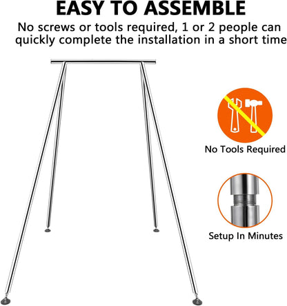 TECSPEC 9.6 FT/115.3 Inch Adjustable Height Aerial Yoga Frame & Hammock, Professional Swing Stand with 18 FT/33FT Aerial Silk, 550lbs Max Capacity