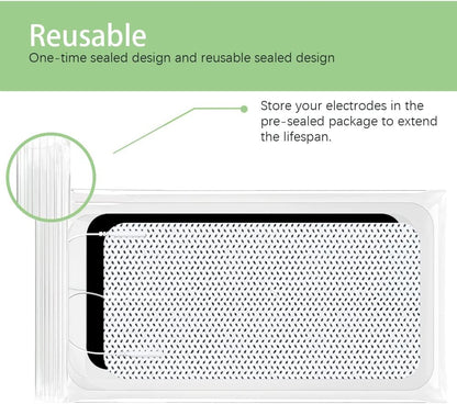 TENS Unit Replacement Pads for Waist and Lower Back Pain Relief 4X8" Large TENS Unit Pads Self-Adhesive Electrode Pads Compatible with TENS 7000, AUVON TENS- 4 Pcs