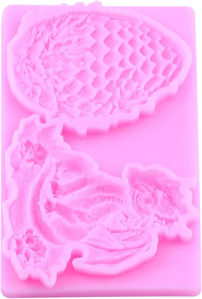 Dragon Fondant Molds Dragon Egg Silicone Candy Mold For Cake Decoration Cupcake Topper Candy Polymer Clay Gum Paste Set Of 2