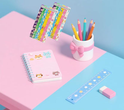 48 pcs Flowers Pencils with Eraser Wood Pencils Bulk for Writing and Drawing (Flowers, 48)