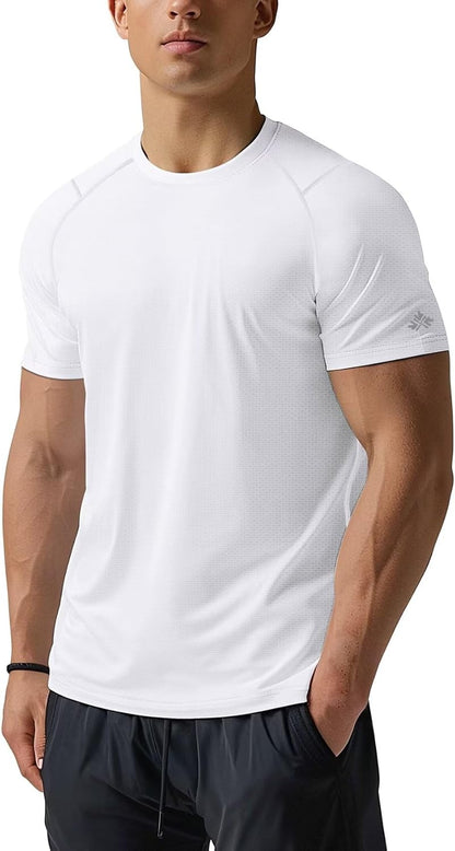 Zengjo Mens Athletic Shirts Short Sleeve Quick Dry Gym Workout Running Exercise T-Shirt Moisture Wikcing Sports Tee Top