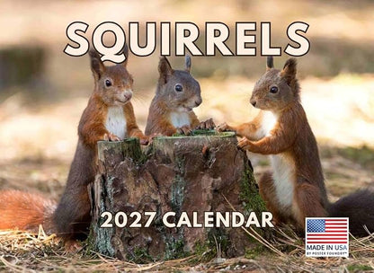 Squirrel Calendar 2027 Monthly Wall Calender 12 Month
