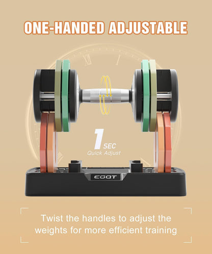 Adjustable Dumbbells Set/Single, 12.5LB/22.5LB/55LB 5 in 1 Free Adjustable Dumbbell Set with Anti-Slip Handle & Rainbow-colored Weight Plates for Home Gym, Weight Set for Women Men