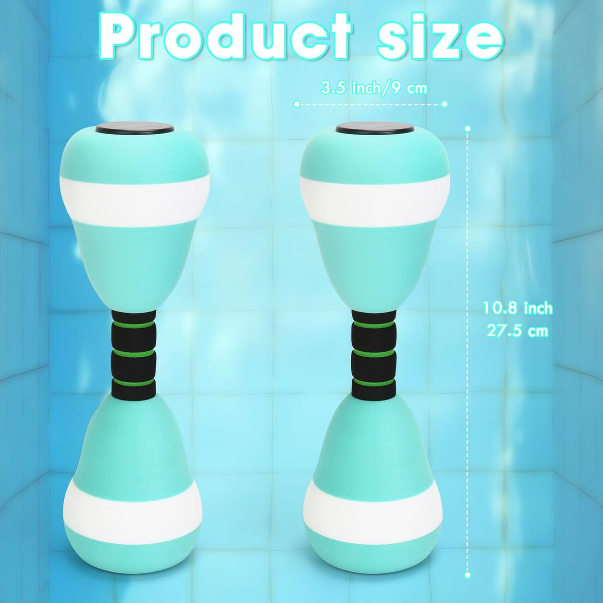 Aquatic Dumbbells, 2PCS Foam Water Weights, Aerobic Exercise Fitness Equipment Dumbbells, Dumbbells Set for Water Aerobics Weight Loss, Pool Fitness, Water Exercise