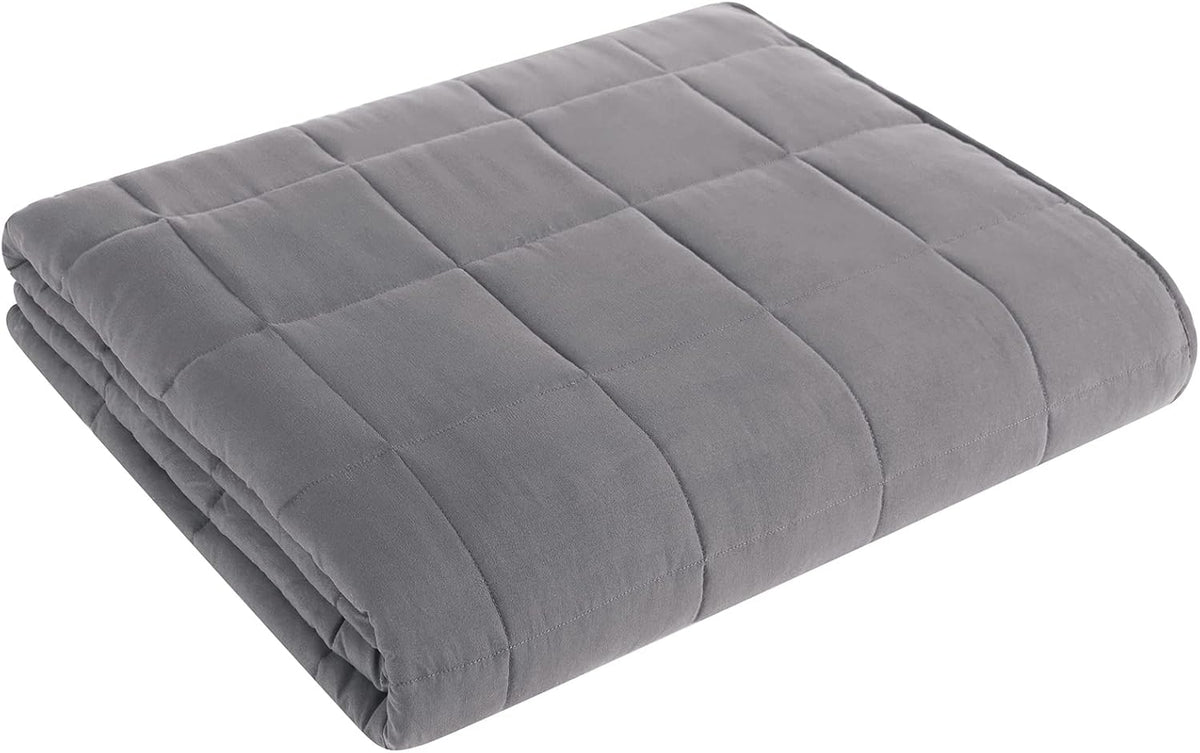 L'AGRATY Weighted Blanket - 80"x87" 25lbs Cooling Breathable Heavy Blanket Microfiber Material with Glass Beads for Adult All-Season Summer Fall Winter Soft Thick Comfort