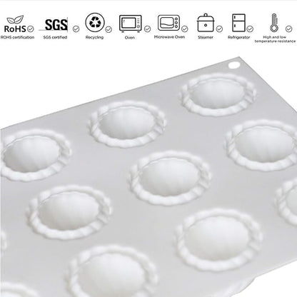 OCPO KITCHEN Russian Tale Silicone Mold for Baking Mousse Cake, Candy, Pastry, Chocolate, Cupcake, Jelly, Pudding, Cake Decoration Mold, 3D Russian Tale Shape (15-Cavity)