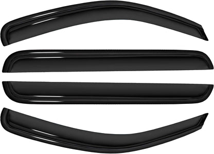 4pc Sun Rain Guards Window Visor Wind Deflector Compatible with 05-12 Nissan Pathfinder Smoke