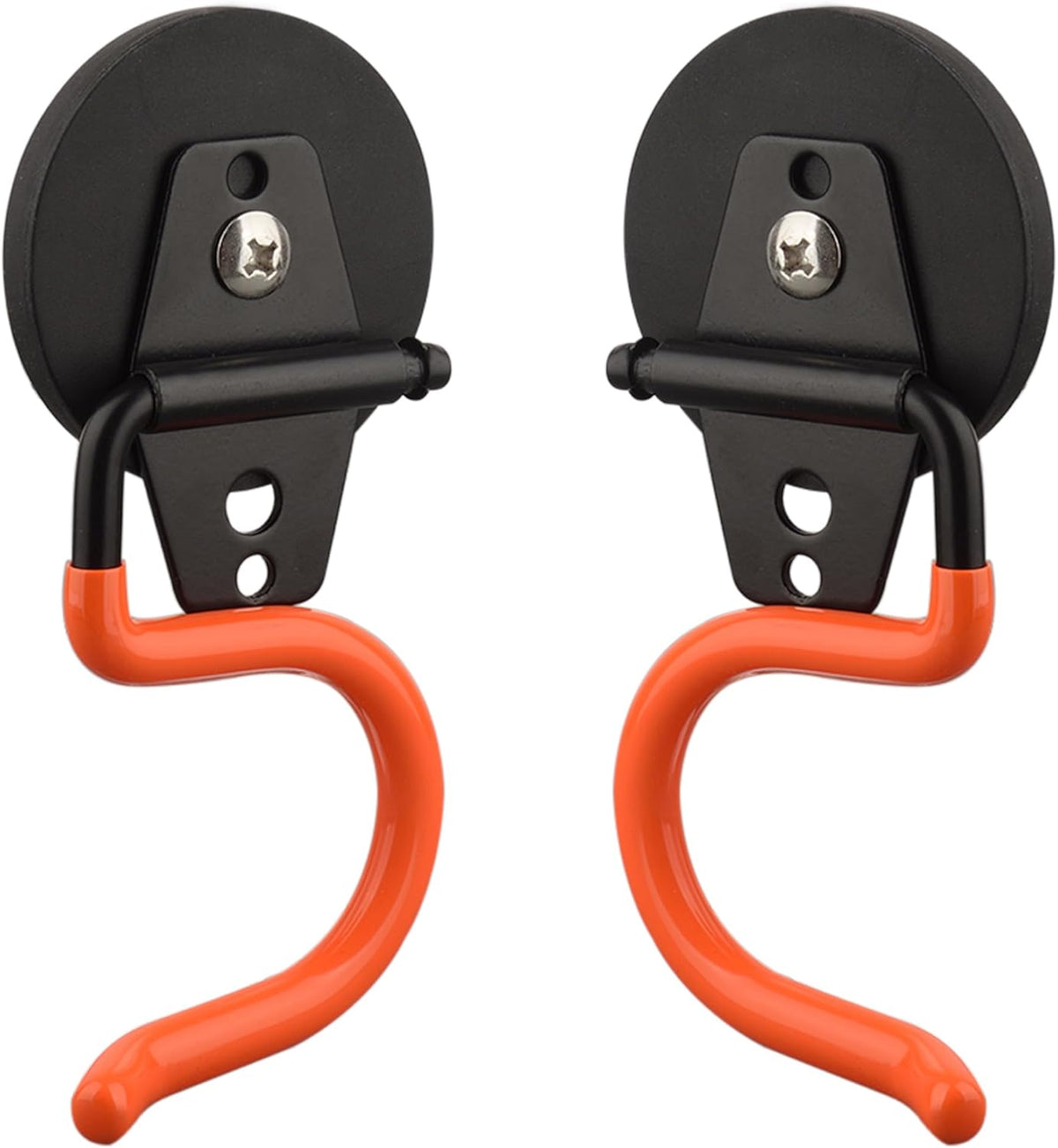ULIBERMAGNET Magnetic Mop Broom Holder,Heavy Duty Movable Magnetic Tools Holder,Anti-Slip Strong Metal Hooks Mop Shovel Hanger for Garage, Kitchen, Laundry, Garden(2 Pack/Orange)
