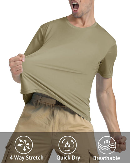 KEFITEVD Men's Short Sleeve UPF 50+ Sun Protection Shirts Quick Dry Rashguard Swim Shirt SPF Workout Fishing Athletic T-Shirt