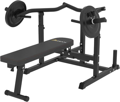 Mdeam Chest Press Machine, with Independent Converging Arms for Home Gym | Foldable,Fits 1"/2" Plates,with Spotter Arms for Safety, Adjustable Incline Bench for Chest,Arms,Shoulder,AB Workouts