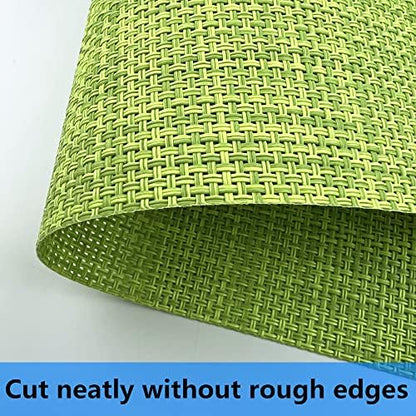 WAZAIGUR Placemats Crisscross Woven Vinyl Place Mats Set of 6 Green