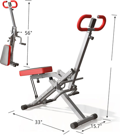 SogesPower Squat Machine for Home Gym, Squat Rowing Machine with Adjustable Resistance and Optional Full Motion, Squat Assist Trainer for Glutes & Legs Workout, Up to 330lbs