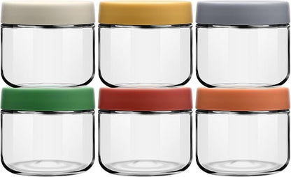 EONJOE 10 oz Glass Jars with Lids Meal Prep Portion Control Containers Pudding Yogurt Overnight Oats Salad Snack Cereal Candy Food Storage Cups Bowls Airtight