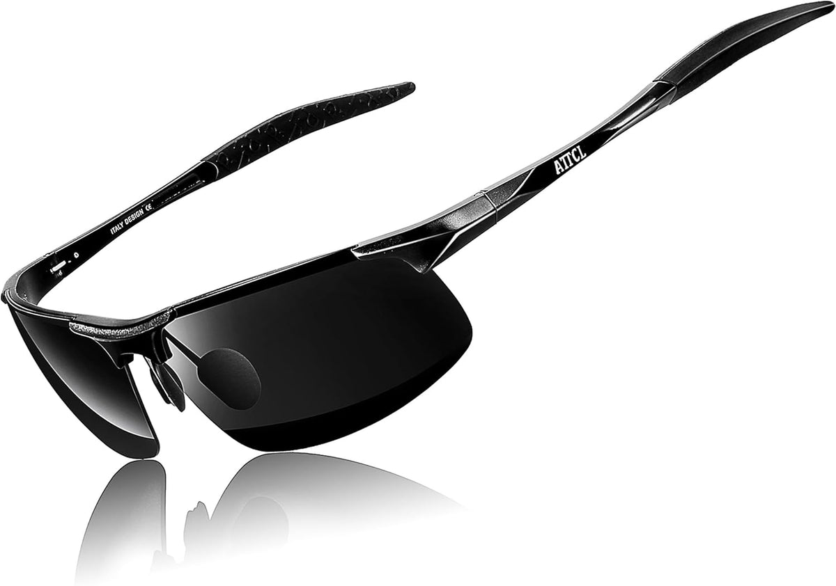 ATTCL Men's Sports Polarized Sunglasses Men for Driving running Fishing Golf - UV Protection Sun glasses Metal Frame