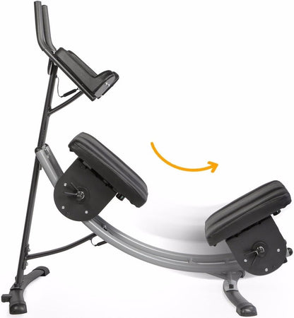 XtremepowerUS Ab Machine Abdominal Workout Crunch Fitness Exercise Workout, Silver/Black