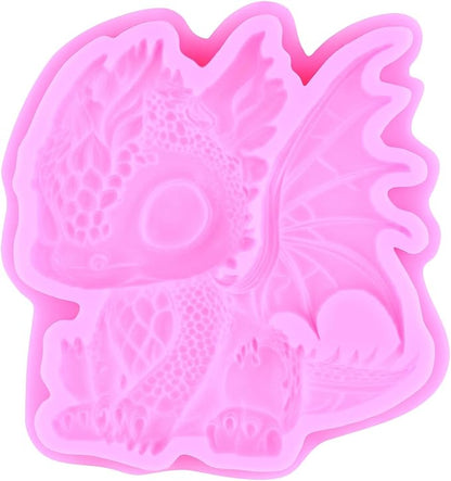 Dragon Fondant Molds Dragon Silicone Candy Mold For Cake Decoration Cupcake Topper Candy Polymer Clay Chocolate Gum Paste Set Of 2