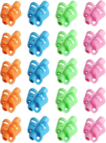 JustBlanks 20 Pcs Pencil Grips for Kids Handwriting - Pencil Holders for Kids, Pencil Grippers Writing Tool, Writing Posture Correction Tools for Toddlers, Preschoolers Special Needs for Classroom