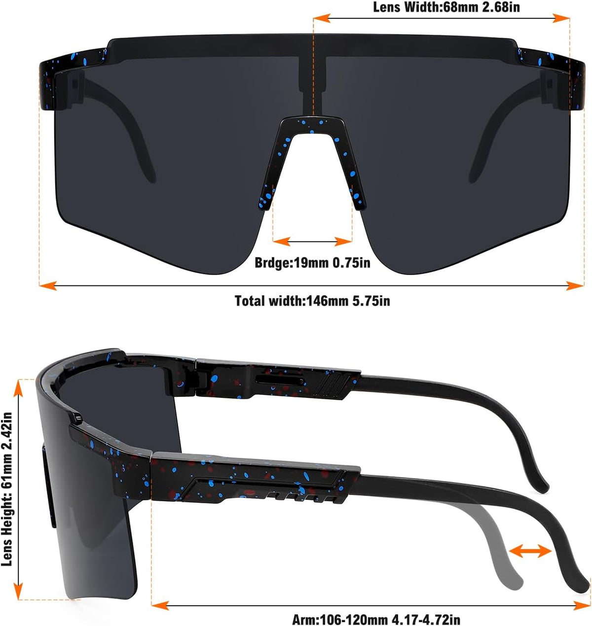 MALIDAK Sports Sunglasses for Mens Women Youth Baseball Sunglasses UV400 Protection Men Cycling Glasses