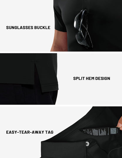 MIER Polo Shirts for Men Short Sleeve Dry Fit Performance Golf Tennis Active Collared Shirts, UPF 50+ Sun Protection