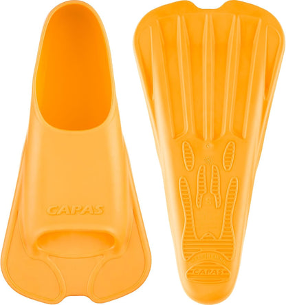 CAPAS Swim Training Fins Comfortable Silicone Lap Swimming Short Blade Floating Flippers with Mesh Bag for Adult Men Women Build Leg Strength