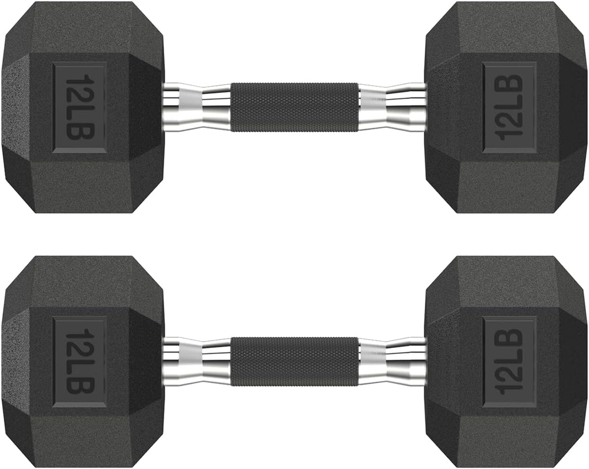 Hex Dumbbell Set 2.5-400 lb, Rubber Encased Exercise & Fitness Dumbbells, Weights Dumbbells Set of 2, Hand Weight for Strength Training