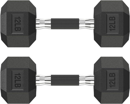 Hex Dumbbell Set 2.5-400 lb, Rubber Encased Exercise & Fitness Dumbbells, Weights Dumbbells Set of 2, Hand Weight for Strength Training