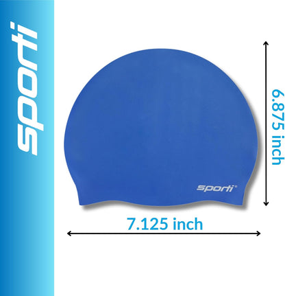 Sporti Silicone Swim Cap for Kids, Unisex Youth Swimming Cap, Protection Bathing Caps for Your Children, Aged 2-10