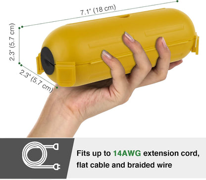 Flemoon [3 Pack] Outdoor Extension Cord Safety Cover with Waterproof Seal, Weatherproof Electrical Connection Box for Outdoor Outlet, Plug, Socket, Christmas Holiday Decoration Light, Yelllow