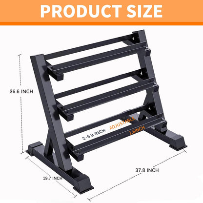 5-50 lbs Hex Dumbbell Weight Set With Rack for Home Outdoor Gyms 6-10 Pair Rubber Exercise & Fitness Nonslip Handle Dumbbells and Storage Rack Hold 350/450/550 Pounds