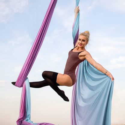 PRIOR FITNESS Aerial Silks Kit Colorful 9/15/20 Yards 40D Nylon Fabric Hammock Set With Hardware & Guide for All Levels Of Aerial Yoga Practice and Acrobatic Flying For Adults Aerial silk