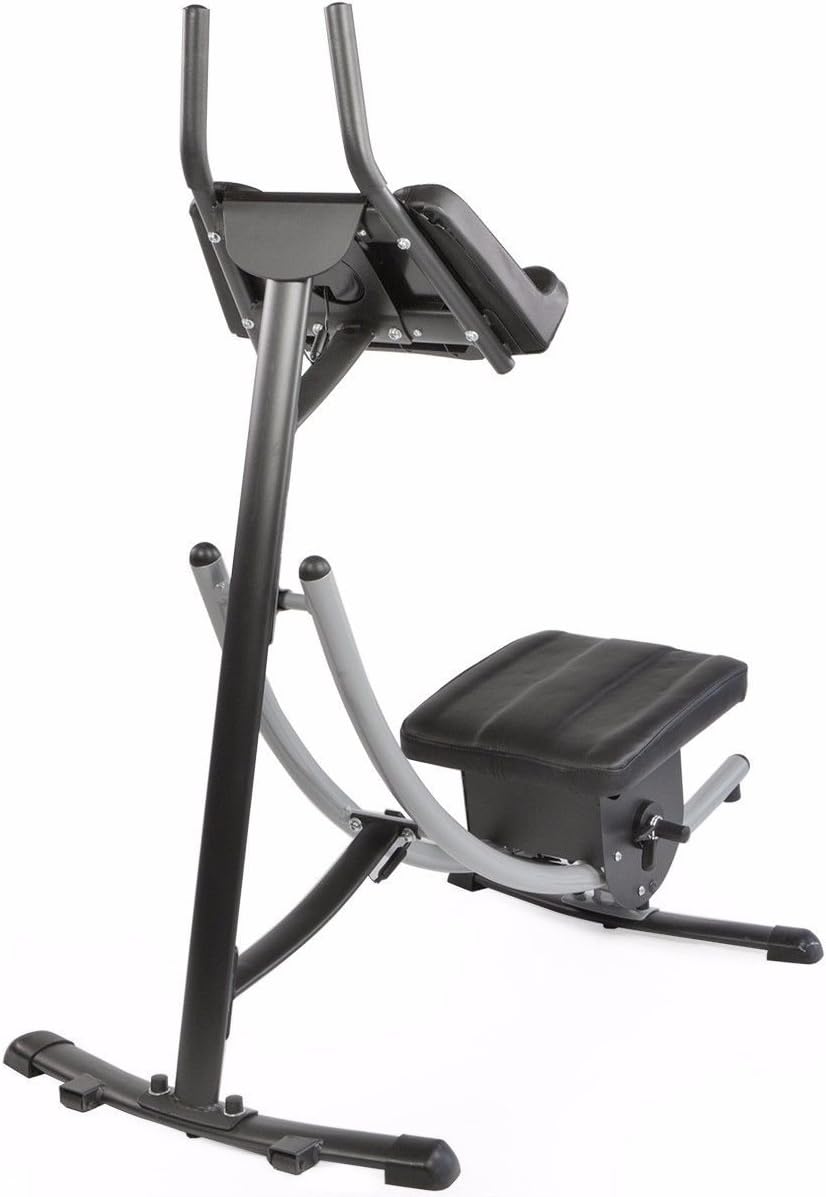 XtremepowerUS Ab Machine Abdominal Workout Crunch Fitness Exercise Workout, Silver/Black