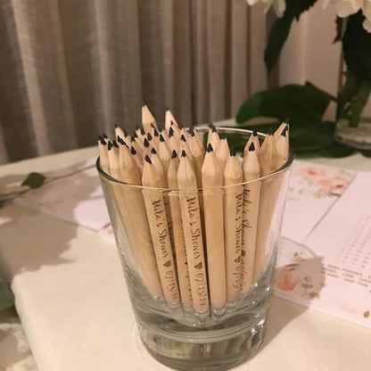 Personalized Name Pencils,Bridal Shower Pencils for Games, mini Pencils with Eraser, Personalized Golf Pencils, Half Pencils with Eraser, Wedding Favors for Guests Bulk (50 PCS)