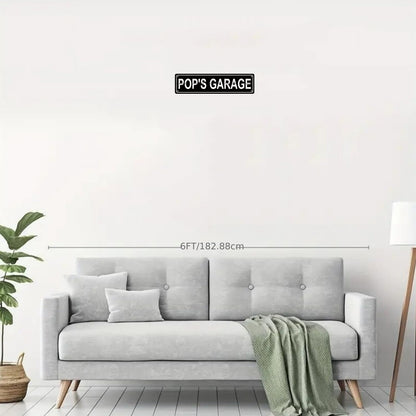POP'S GARAGE Space Metal Tin Street Sign Bar Cafe Garage Cave Home Room Wall Bathroom Farmhouse Garden Porch Patio Decor, 16 x 4 Inch