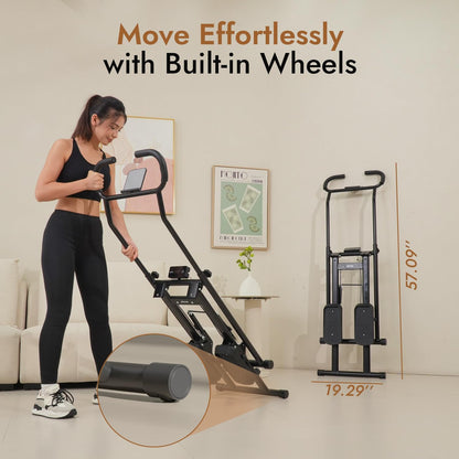 Stair Stepper with Adjustable Resistance - Stair Climber for Home Gym, Folding Cardio Machine with Extended Step Range, Adjustable Handlebar & Pedals, Tablet Holder by MACYO