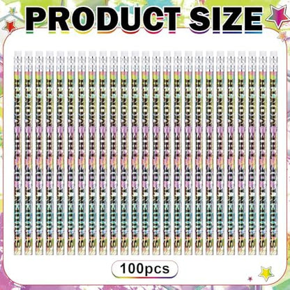 Tenceur 100 Pcs Student of The Month Pencils with Erasers Bulk 7.3 Inches Student Incentives Recognition Education Award Prize for Teacher School Classroom Reward Supplies