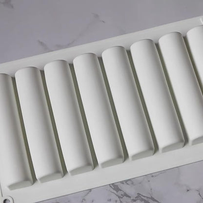 3D Cylindrical Silicone Mold for Baking Mousse,3D Silicone Baking Molds for Cakes French Dessert Mold for Pastry Chocolate Silm Bar Cake Decoration Mold(8-Cavity)