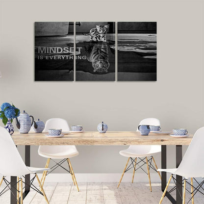 Yetaryy Inspirational Canvas Wall Art Large 3 Pieces Motivational Wall Art Picture Mindset is Everything Wooden Framed Artwork Entrepreneur Quotes Inspiration Wall Decor Painting Picture Wall Ar Hang,