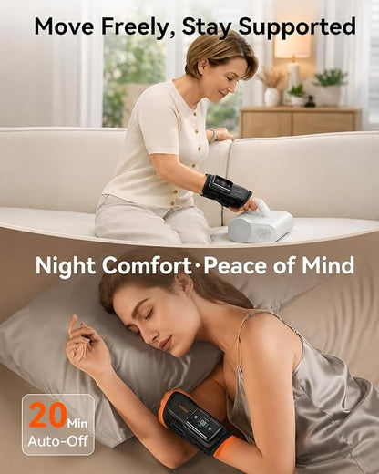 MAXease Cordless Heated Wrist Brace for Pain Relief, Warmer & Massager for Carpal Tunnel & Arthritis, Wrist Heating Pad with Splint for Hand Joint & Night Support, FSA&HSA, Size M, Left