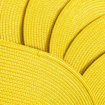 AHHFSMEI Placemats Set of 8 for Dining Table Washable Woven Vinyl Non-Slip 18x12 inches Placemat Heat-Resistant Durable Table Mats for Dining Table Easy to Clean (Yellow, 8)