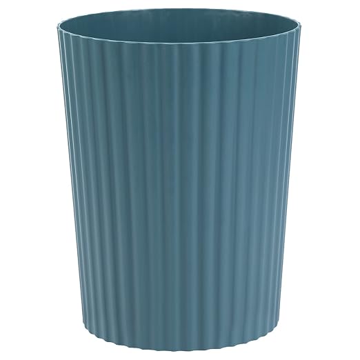 JiatuA Small Trash Can Plastic Wastebasket Round Garbage Container Bin for Bathroom, Kitchen, Bedroom, Home Office, College Dorm, Teal Blue
