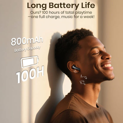 Wireless Earbuds 5.4 Bluetooth Headphones 100H Bluetooth Earbuds Active Noise Cancelling Earphones in-Ear Earbud with 4 ENC Noise Cancelling Mic IP5 Waterproof Earphones for Android iOS