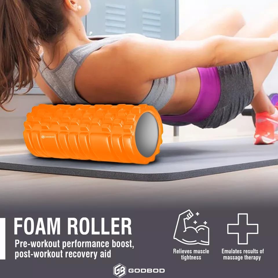 Deep Tissue Foam Roller - High-Density Muscle Massage Roller for Recovery, Pain Relief, Trigger Point, and Myofascial Release - Ideal for Athletes, Gym, and Physical Therapy - 13" x 5"