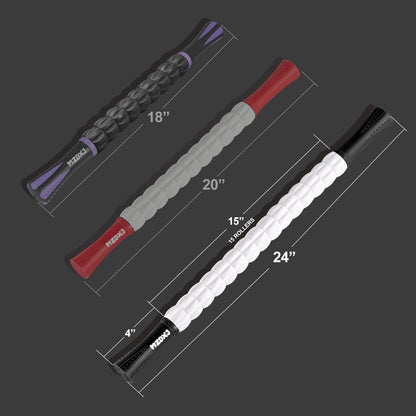 Muscle Roller Stick, Massage Stick for Full Body Relaxation, Relieves Muscle Soreness, Tension, Stiffness, for Shoulders, Neck, Back, Legs, Arms, Deep Tissue Massager(Black White - 24 inch)