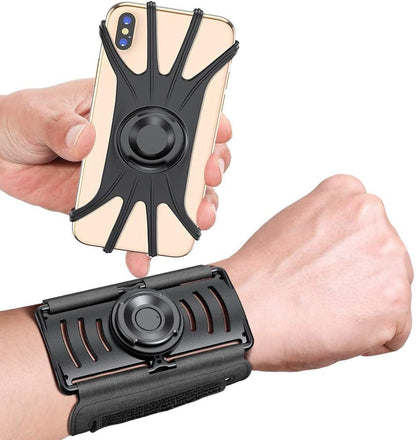 VUP Detachable Cell Phone Running Armband 360°Rotatable for iPhone 16/15/14/13/Pro Max/Pro/Mini/12/11, Fits All 4-6.9 Inch Smartphones, with Key Holder,Phone Holder for Running Hiking Biking (Black)