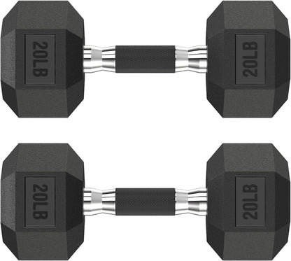 Hex Dumbbell Set 2.5-400 lb, Rubber Encased Exercise & Fitness Dumbbells, Weights Dumbbells Set of 2, Hand Weight for Strength Training