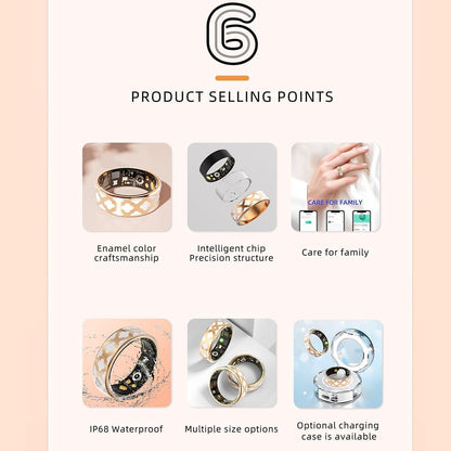Smart Ring Health Tracker for Women Men, Fitness/Sleep/Stress/HR Tracker, Fitness Tracker with Steps, Distance & Calorie Count, iOS & Android Compatible, IP68 Waterproof (10#)