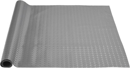 VEVOR Garage Floor Mat, 9.2 x 4.9 FT PVC Garage Flooring Roll, Non-Slip Diamond Texture, 45.21 sq.ft Covering Space, Garage Mats for Under Cars, for Gyms Boats Car Trailer, Silver