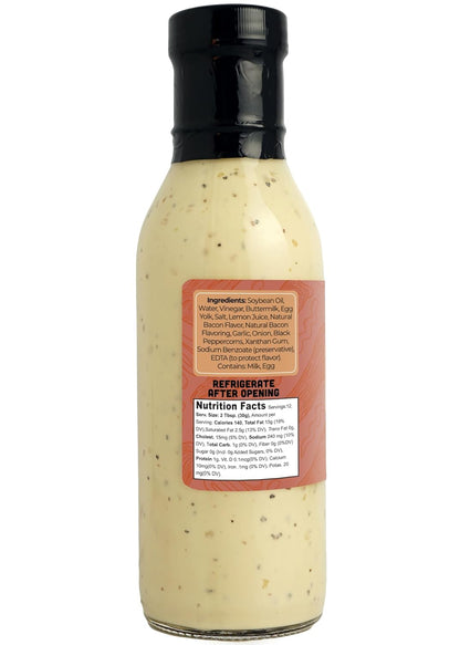 Green Jay Gourmet Bacon Ranch Salad Dressing – Savory, Smoky & Creamy – Handcrafted in USA – Perfect for Salads, Dips, Wraps & More – 2 x 12 Ounces