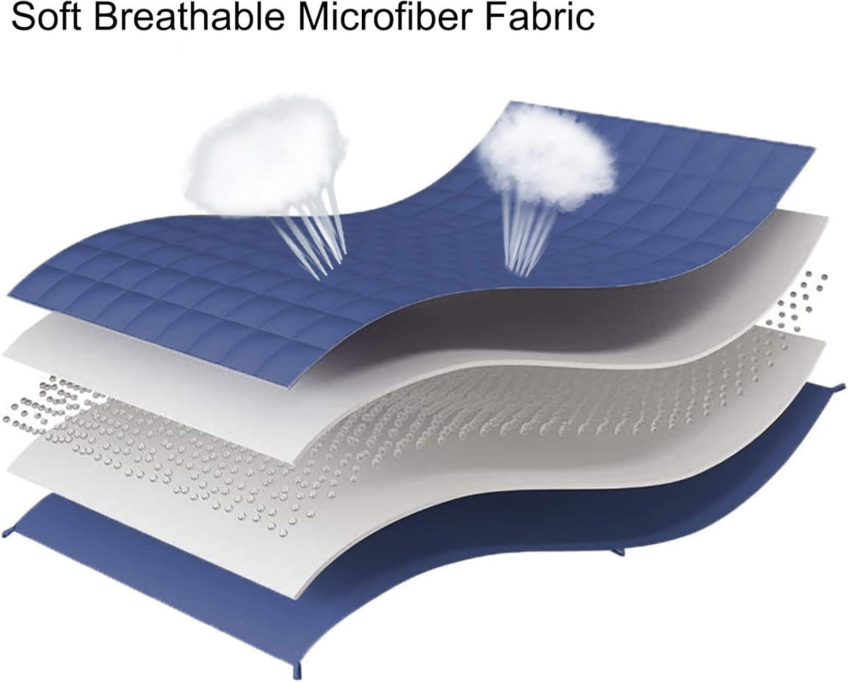 L'AGRATY Weighted Blanket - 48"x72" 15lbs Cooling Breathable Heavy Blanket Microfiber Material with Glass Beads Big Blanket for Adult All-season Summer Fall Winter Soft Thick Comfort Blanket
